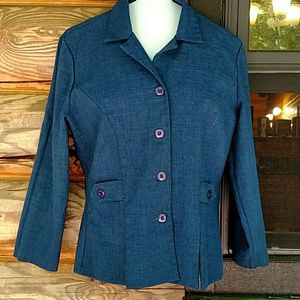 Blue blazer, beautiful fabric! Size 8. Sag Harbor